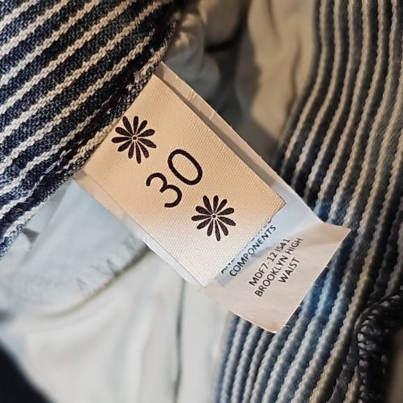 Show Me Your Mumu Blue Brooklyn Pants Jeans High Waist Pin Striped Cropped 30 - Picture 10 of 13